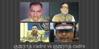 குஜராத் பணிப்பிரிவு அதிகாரிகளுக்குள் நடக்கும் விநோத விபரீத விளையாட்டு அரசின் நிர்வாக சேவைகளுக்குள் பிரிவினையை ஏற்படுத்த குஜராத் பிரிவினைச் சேர்ந்த அரசு உயர் அதிகாரிகள் முயற்சி